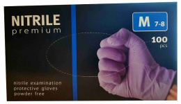 Rękawice nitrylowe PREMIUM bezpudrowe M A'100